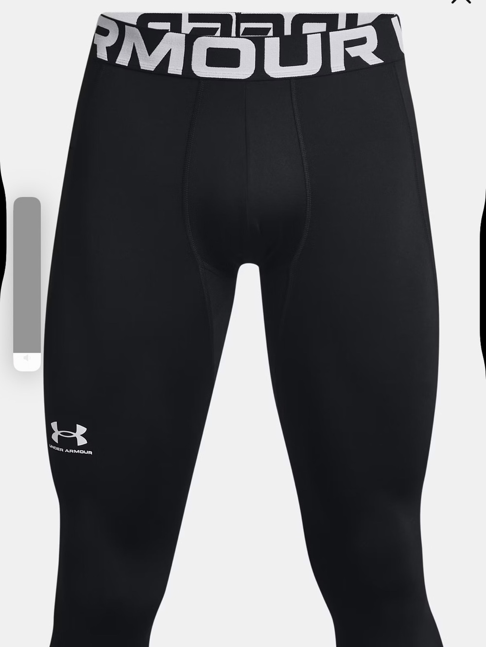 Under Armour Black Compression Coldgear Leggings large with White Logo Waistband